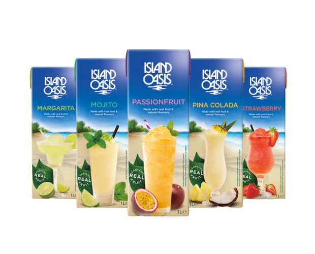 Island Oasis. La gama de purés de fruta, para smoothies y coctelería más completa del mercado.