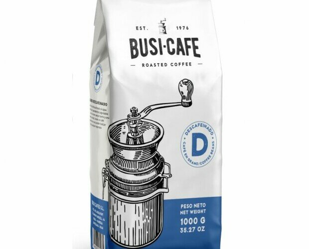 Busi Café descafeinado. Café natural descafeinado al agua. Su intensidad, persistente y agradable sabor