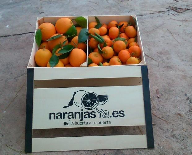 Cajas de naranjas. Naranjas de alta calidad