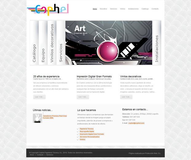 Página Web. Realización de página web para Cophel.