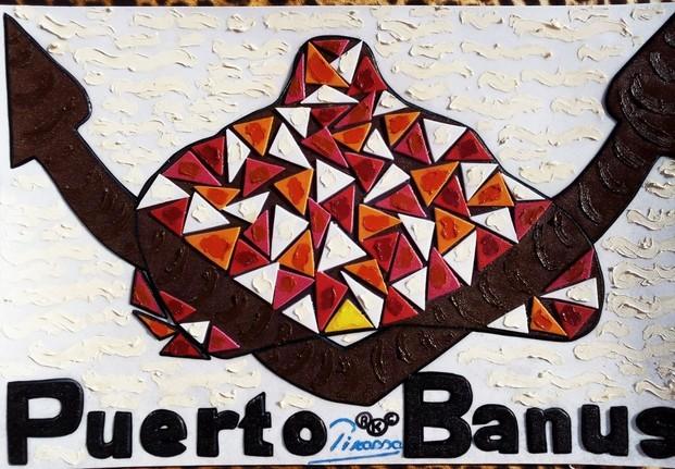 Puerto Banús. Serie Puerto Banús Logo Luxury souvenir. 44*66 cmFusión pictórica Art design