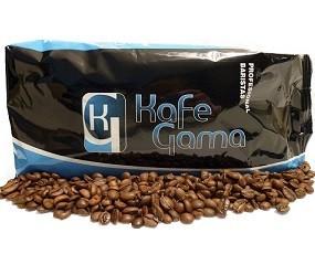 Kafe Gama en bolsa azul. Café en grano natural, bolsa 1kg.