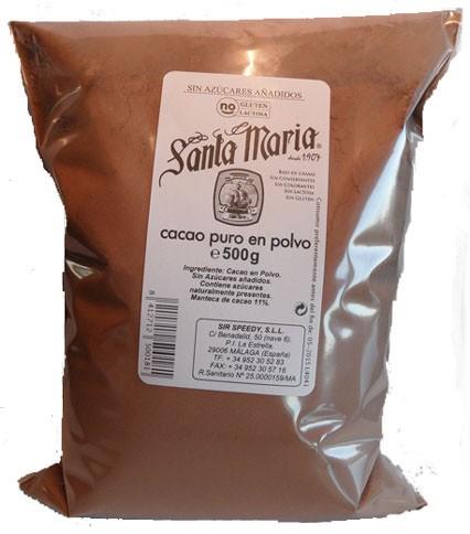 Cacao en polvo. Cacao en Polvo Natural Santa Maria 500g