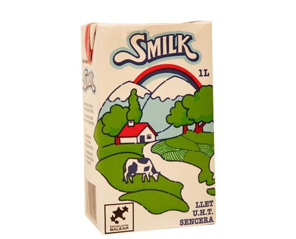 Smilk. 1 litro de leche UHT. Entera y desnatada.