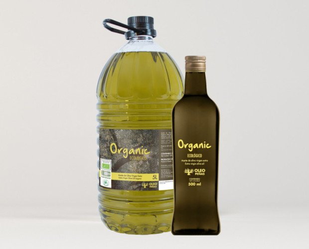 Gama Organic. Aceite de oliva ecológico en botellas de distintos tamaños