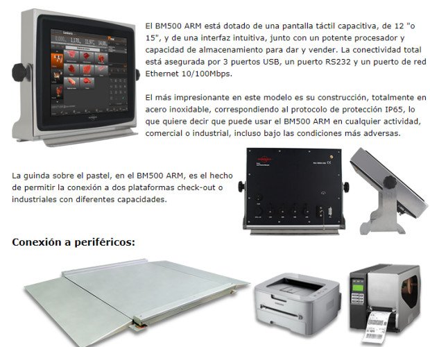 BM500 Visor Táctil. Visor Táctil para la Industria y Pesaje.