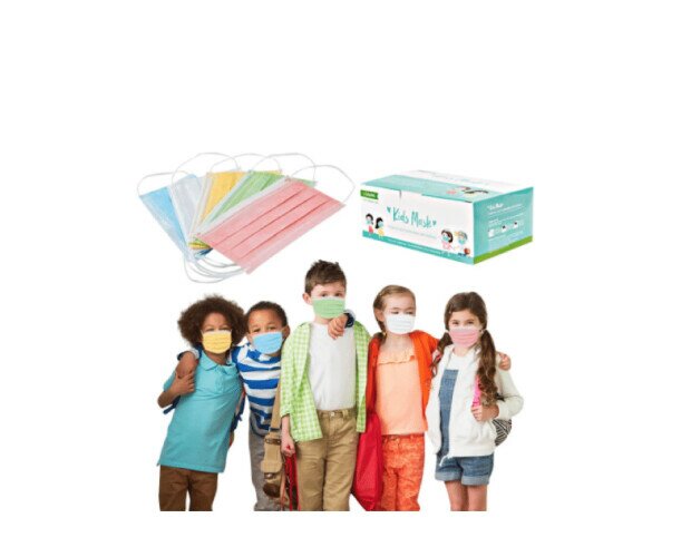 Mascarillas Higiénicas para Niños. Vienen en un pack de 50, dentro de una bolsa y con un surtido de colores