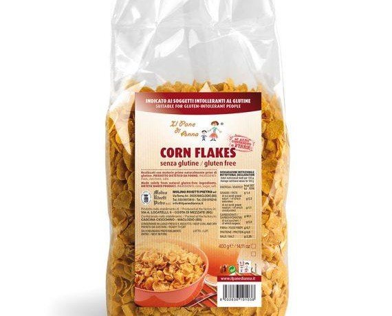 Corn flakes de maíz sin gluten. Ingredientes: maíz, azúcar, sal.