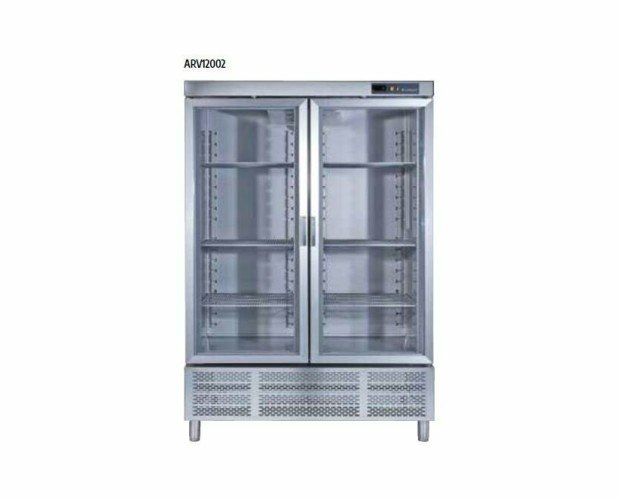 Armario Refrigerador puertas de Cristal. • Dispositivo automático de cierre.