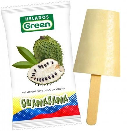 Helado de guanábana. Gran variedad de helados de frutas exóticas