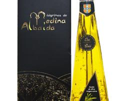 Medina Albaida. Aceite de oliva virgen extra con oro variedad arbequina y cosecha super temprana
