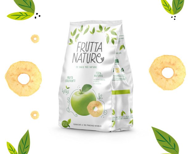 Snack Manzana Ácida. Snack 100% fruta deshidratada natural manzana. Sin aditivos. Sin gluten. Vegano.