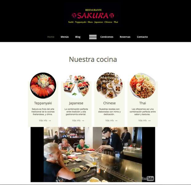 Restaurante Sakura. Diseño web