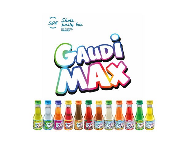 Gaudi Max. Happy Mix contiene 25 botellas con 5 con diferentes sabrosos sabores