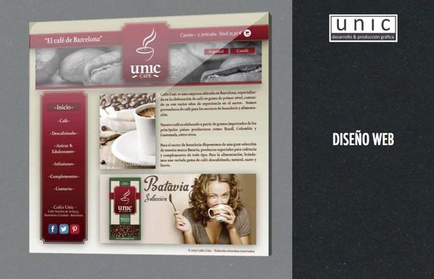 Web Unic. Diseño web para Café Unic