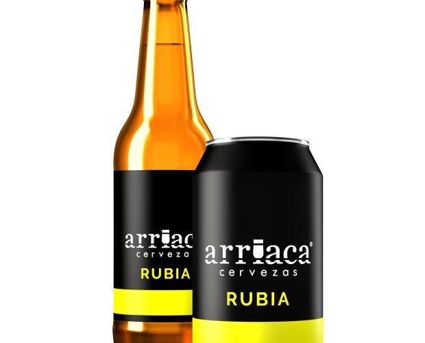 Arriaca RUBIA. Rubia Lager de baja fermentación, refrescante y ligera. Volumen Alcohol: 4,3%