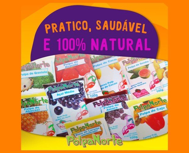 Pulpa 100% natural. Fruta de Brasil
