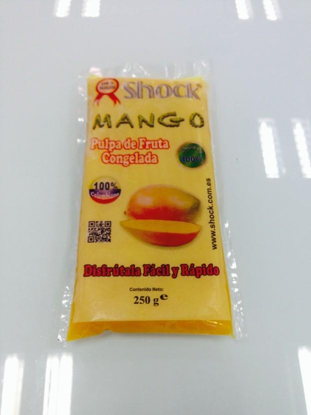 Mango. Pulpa de mango congelada bolsa de 250 gr