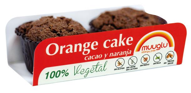 Orange Cake Muuglu. Packs 2 unidades. 120 grNaranja confitada y cacao