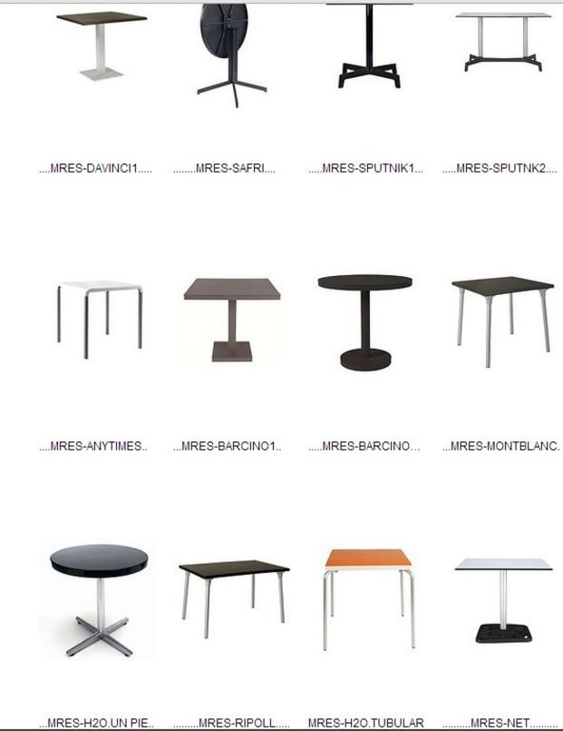 Variedad de mesas. Mesas para bares