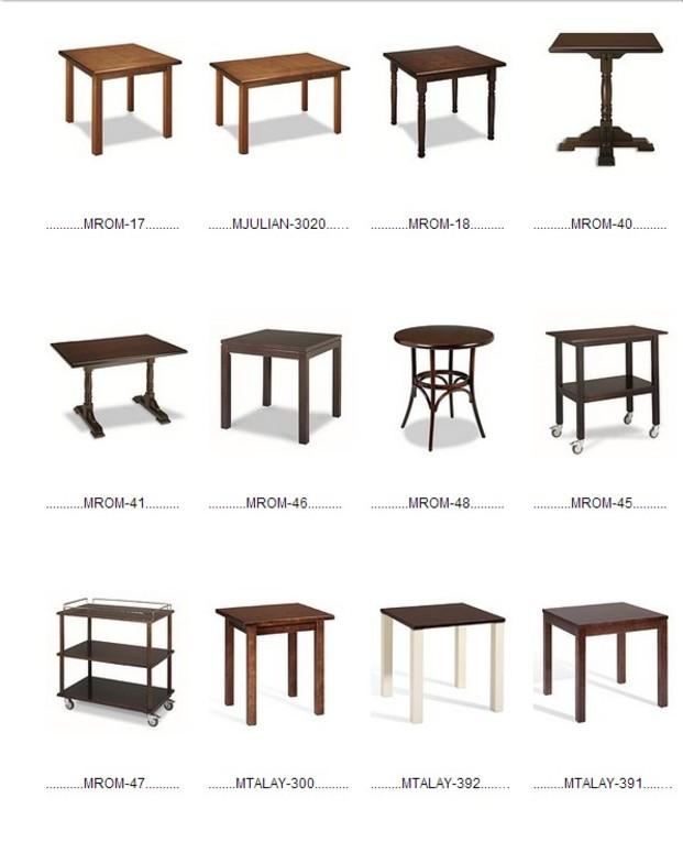 Mesas de madera. Mesas para bares y restaurantes