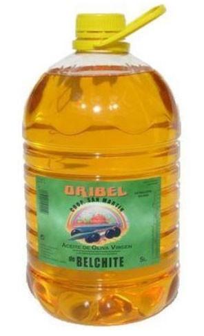 Garrafa. Botella de 5 litros aceite de oliva virgen