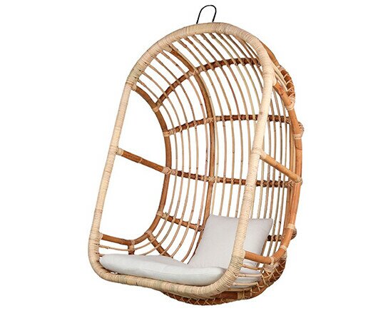 Silla colgante EGG. Silla colgante tipo Egg Chair en rattan natural.