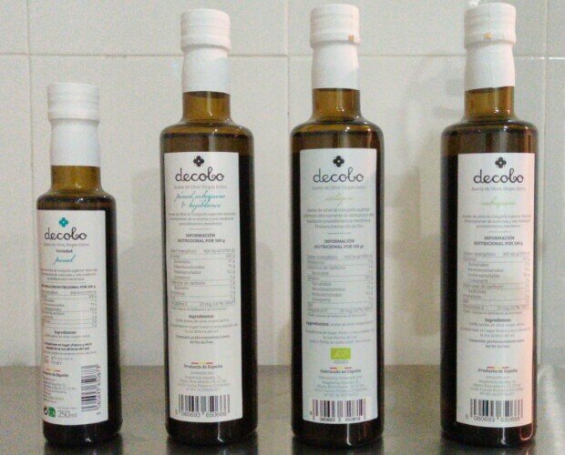 Trasera Aceite. Parte trasera de aceite de oliva de nuestra marca