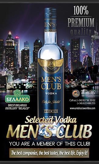 MEN´S CLUB. Vodka ” MEN´S CLUB “Selecto Vodka de calidad Premium producido en nuestras destilerías en Brest.Hecho a partir de una innovadora formulación a...