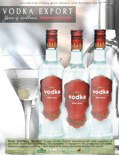 EXPORT. Vodka ” EXPORT “Vodka seleccionado creado por una innovadora formulación especial que le proporciona un gusto distintivo.Producto natural con presencia de...
