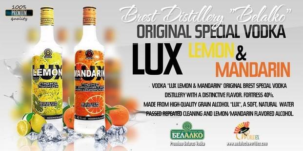 LUX LIMON - MANDARIN. Vodka ”LUX Limón - Mandarina - Anise - Menta“Original vodka especial producido en nuestras destilerías en Brest con un...
