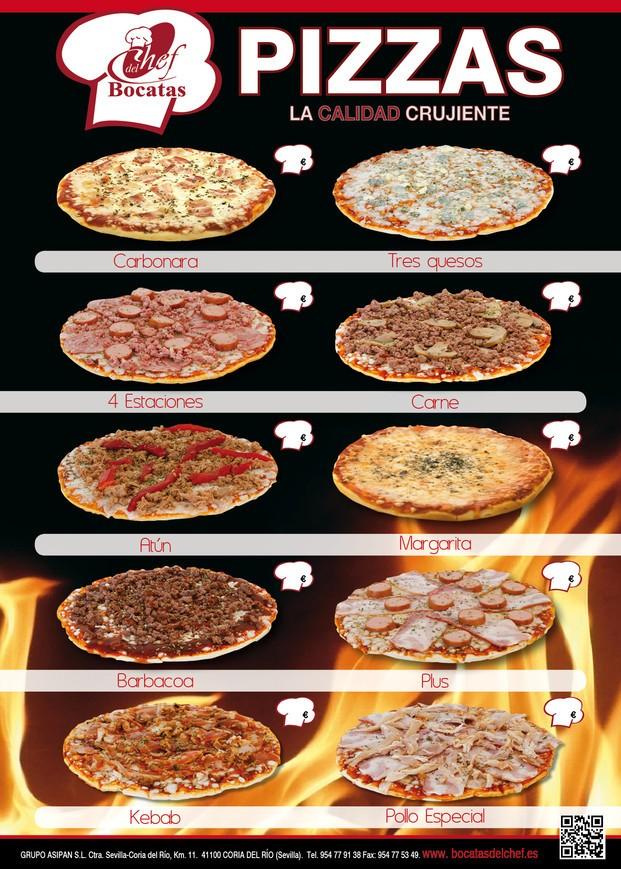 Pizzas. Pizzas de varios sabores listas para hornear