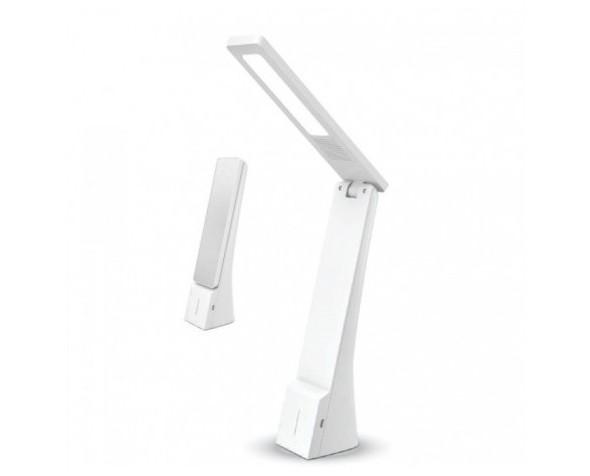 Lámpara LED de mesa 4W. Estilo minimalista y elegante, con detalle en acabado plata