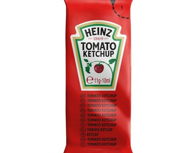 Ketchup en monodosis. Sobres Ketchup Heinz monodosis. Sobre 10gr.