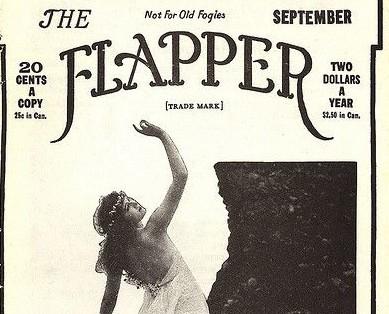 Revista Flapper 1920. Una mujer SXX de chistera y monóculo triangular