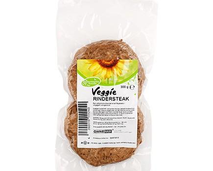 Filetes de Veggi-ternera. Dos grandes filetes veganos de proteína de soja, completamente vegetal.